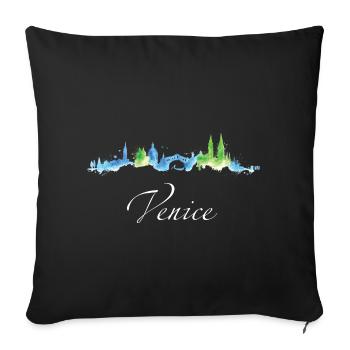 Venice Venise Skyline Italie cadeau idée - Housse de coussin décorative 45 x 45 cm - noir - Devant