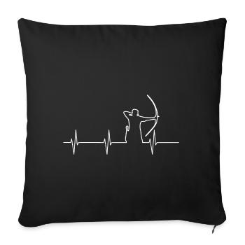 Fréquence cardiaque / cadeau - Housse de coussin décorative 45 x 45 cm - noir - Devant