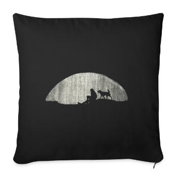 AUSFLUG MIT HUND BESTER FREUND DES MENSCHEN - Sofakissenbezug 45 x 45 cm - Schwarz - Vorne