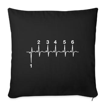 Biker heartbeat ECG motorcycle saying Funny cool - Sofa pillowcase 17,3'' x 17,3'' (45 x 45 cm) - black - Front