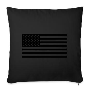 USA Flag Black and White Patriot America Army - Sofa pillowcase 17,3'' x 17,3'' (45 x 45 cm) - black - Front