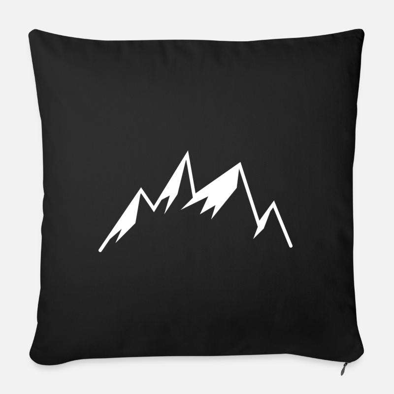 Montagnes de montagne - Housse de coussin décorative 45 x 45 cm - noir