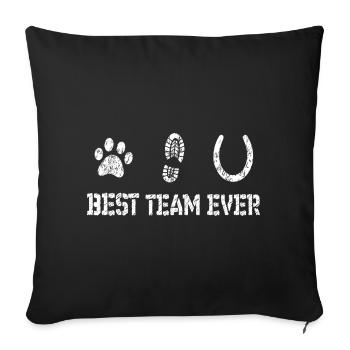 Horse Dog Team Love - Sofa pillowcase 17,3'' x 17,3'' (45 x 45 cm) - black - Front