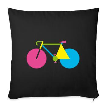 Bicycle art racing bike - Sofa pillowcase 17,3'' x 17,3'' (45 x 45 cm) - black - Front