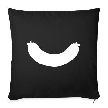 Modèle de vendeur de boucherie de saucisses - Housse de coussin décorative 45 x 45 cm - noir - Devant