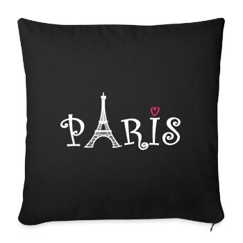 Paris (Paris) - Sofakissenbezug 45 x 45 cm - Schwarz - Vorne