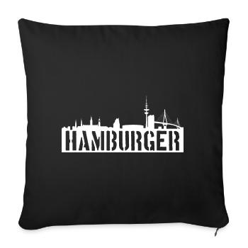 HAMBURGER HAMBURG SKYLINE - Sofakissenbezug 45 x 45 cm - Schwarz - Vorne