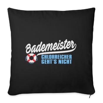 Bademeister Schwimmen Freibad Schwimmbad Geschenk - Sofakissenbezug 45 x 45 cm - Schwarz - Vorne