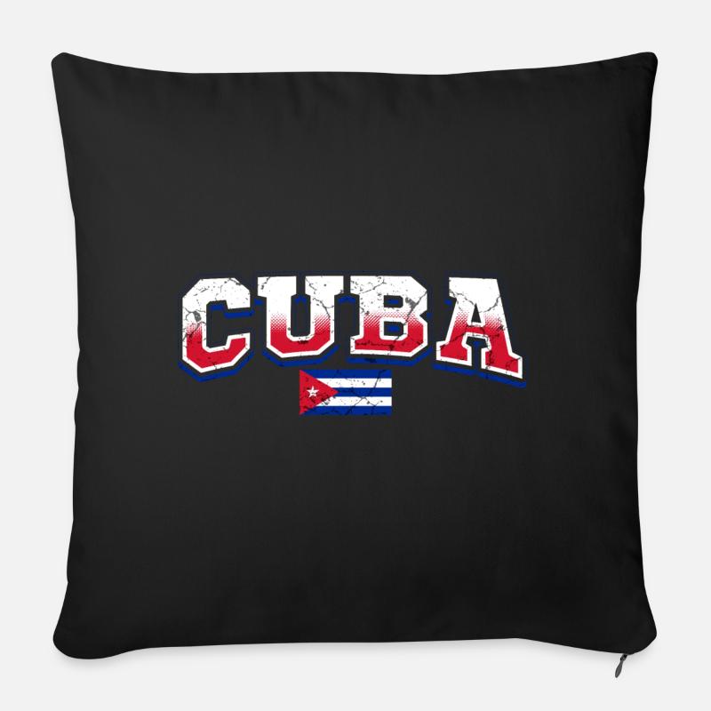 Cuba - Housse de coussin décorative 45 x 45 cm - noir