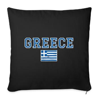 Greece - Sofa pillowcase 17,3'' x 17,3'' (45 x 45 cm) - black - Front