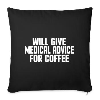 Funny Health Provider Doctor Nurse & Coffee Lovers - Sofa pillowcase 17,3'' x 17,3'' (45 x 45 cm) - black - Front