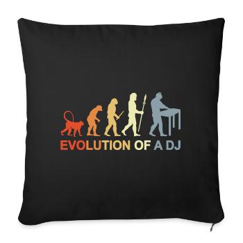 Evolution of a DJ - Sofa pillowcase 17,3'' x 17,3'' (45 x 45 cm) - black - Front
