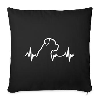 Rottweiler - Herzschlag - Hund - Sofakissenbezug 45 x 45 cm - Schwarz - Vorne