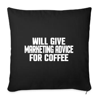 Funny Marketing Specialist & Coffee Lover Gift - Sofa pillowcase 17,3'' x 17,3'' (45 x 45 cm) - black - Front