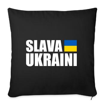 Slava ukraini - Housse de coussin décorative 45 x 45 cm - noir - Devant