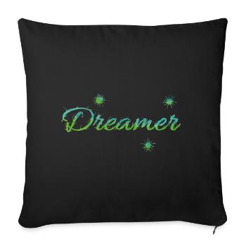 Dreamer - Sofa pillowcase 17,3'' x 17,3'' (45 x 45 cm) - black - Front