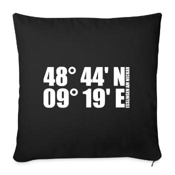 Esslingen am Neckar coordinates - Sofa pillowcase 17,3'' x 17,3'' (45 x 45 cm) - black - Front