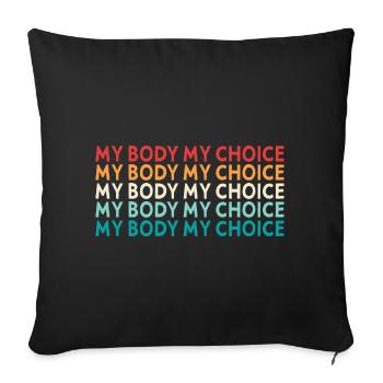 Mon corps, ma décision - Housse de coussin décorative 45 x 45 cm - noir - Devant