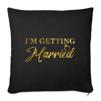 Mariée JGA - Je me marie - Housse de coussin décorative 45 x 45 cm - noir - Devant