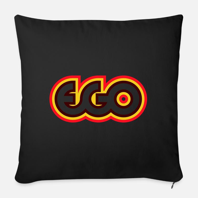 ego rétro - Housse de coussin décorative 45 x 45 cm - noir