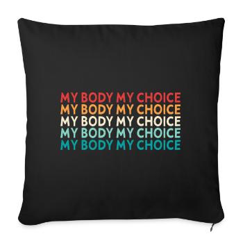 Mon corps Ma décision - Housse de coussin décorative 45 x 45 cm - noir - Devant