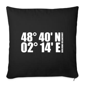 Coordonnées Boulogne-Billancourt - Housse de coussin décorative 45 x 45 cm - noir - Devant