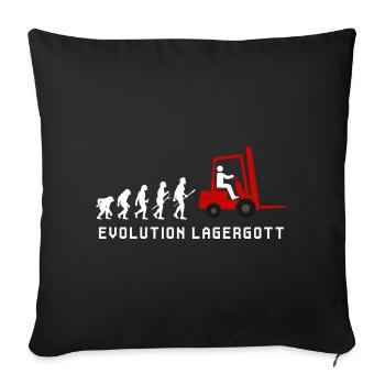 Evolution Lagergott Forklift Driver Funny Forklift - Sofa pillowcase 17,3'' x 17,3'' (45 x 45 cm) - black - Front