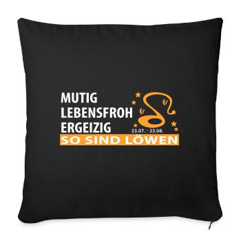 Sternzeichen Löwe - Eigenschaften - Sofakissenbezug 45 x 45 cm - Schwarz - Vorne