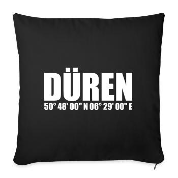 Düren Koordinaten - Sofakissenbezug 45 x 45 cm - Schwarz - Vorne
