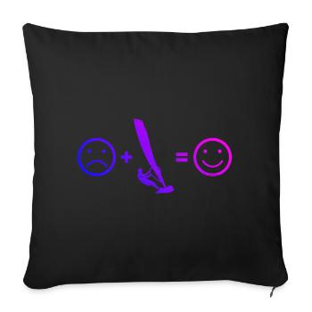Men's Windsurfing Windsurf Surfing Surfer Women - Sofa pillowcase 17,3'' x 17,3'' (45 x 45 cm) - black - Front