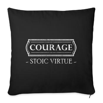 Stoic Virtue Courage Courage Stoicism - Sofa pillowcase 17,3'' x 17,3'' (45 x 45 cm) - black - Front