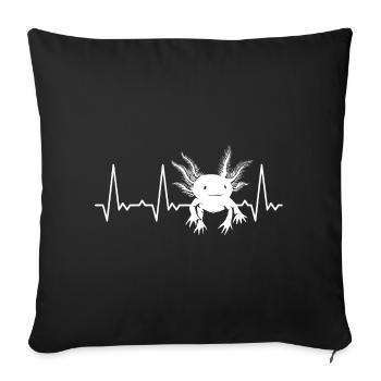 Heartbeat Axolotl - Sofa pillowcase 17,3'' x 17,3'' (45 x 45 cm) - black - Front