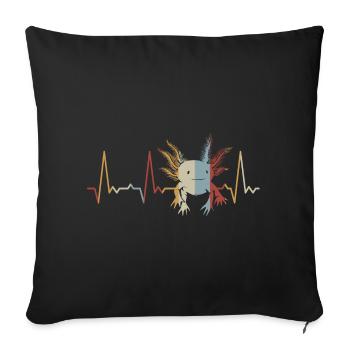 Heartbeat Axolotl - Sofa pillowcase 17,3'' x 17,3'' (45 x 45 cm) - black - Front