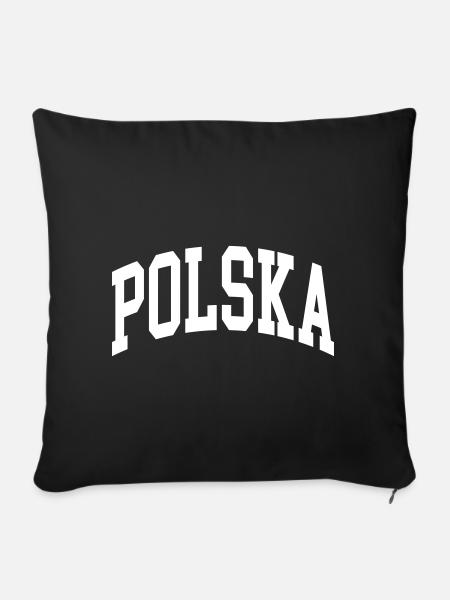 Polen - Sofakissenbezug 45 x 45 cm - Schwarz