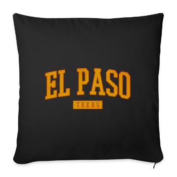 El Paso, Texas, Vintage Western - Housse de coussin décorative 45 x 45 cm - noir - Devant