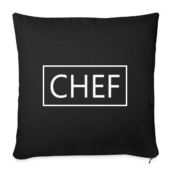 Chef fier Chef diplômé Étudiant en art culinaire - Housse de coussin décorative 45 x 45 cm - noir - Devant