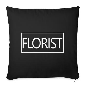 Fleuriste fière fleuriste diplômée Cadeau étudiant - Housse de coussin décorative 45 x 45 cm - noir - Devant