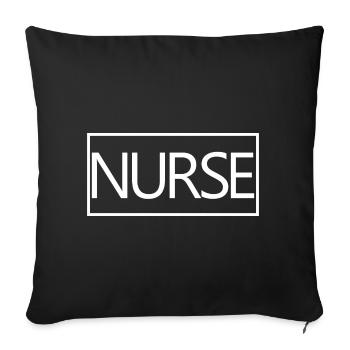 Cadeau d'étudiant diplômé en soins infirmiers fier d'infirmière - Housse de coussin décorative 45 x 45 cm - noir - Devant