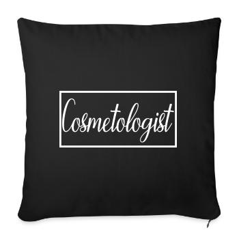 Cosmétologue fière étudiante diplômée en cosmétologie - Housse de coussin décorative 45 x 45 cm - noir - Devant