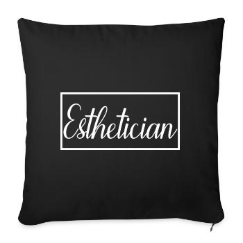 Cadeau d'esthéticienne diplômée fière d'esthéticienne - Housse de coussin décorative 45 x 45 cm - noir - Devant