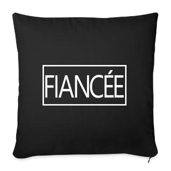 Fiancée Fiancée Fiançailles Mariage Lune de Miel - Housse de coussin décorative 45 x 45 cm - noir - Devant