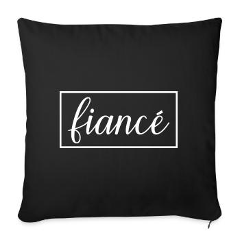 Fiancé Matching Engagement Gift Groom’s Mariage du marié - Housse de coussin décorative 45 x 45 cm - noir - Devant