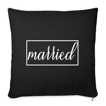 Couple marié assorti Hommes & Femmes Jour de mariage - Housse de coussin décorative 45 x 45 cm - noir - Devant