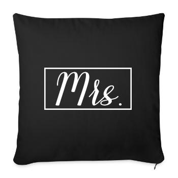 Mrs. Matching Couple Engagement Wedding Honeymoon - Sofa pillowcase 17,3'' x 17,3'' (45 x 45 cm) - black - Front