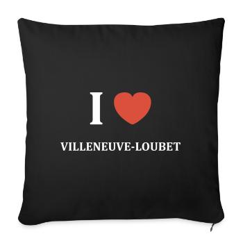 i love Villeneuve Loubet - Housse de coussin décorative 45 x 45 cm - noir - Devant