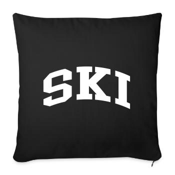 Ski - Sofa pillowcase 17,3'' x 17,3'' (45 x 45 cm) - black - Front