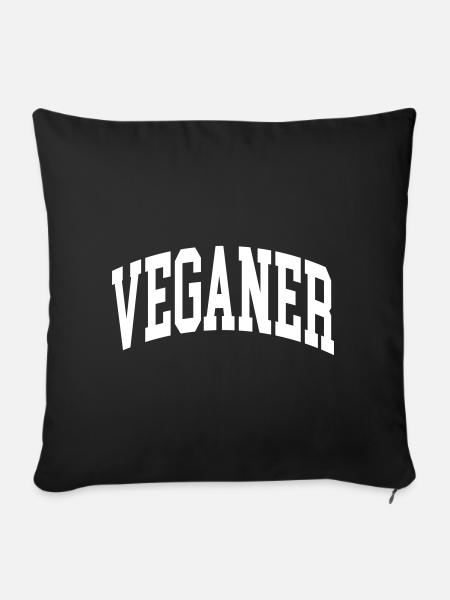 Veganer - Sofakissenbezug 45 x 45 cm - Schwarz