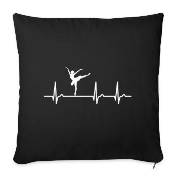 ECG curve - heart curve - pulse - ballet - art - Sofa pillowcase 17,3'' x 17,3'' (45 x 45 cm) - black - Front