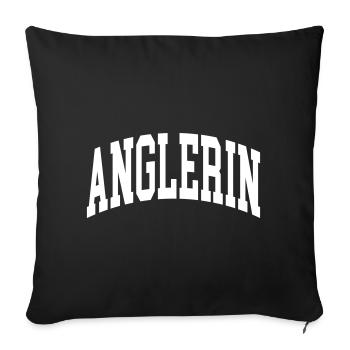 Anglerin - Sofakissenbezug 45 x 45 cm - Schwarz - Vorne