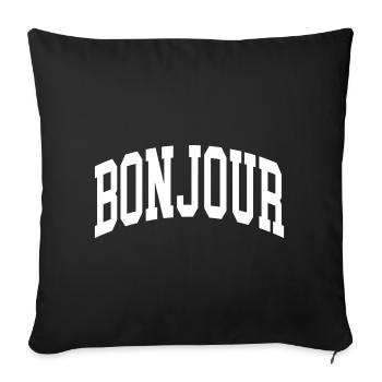 Bonjour - Sofa pillowcase 17,3'' x 17,3'' (45 x 45 cm) - black - Front